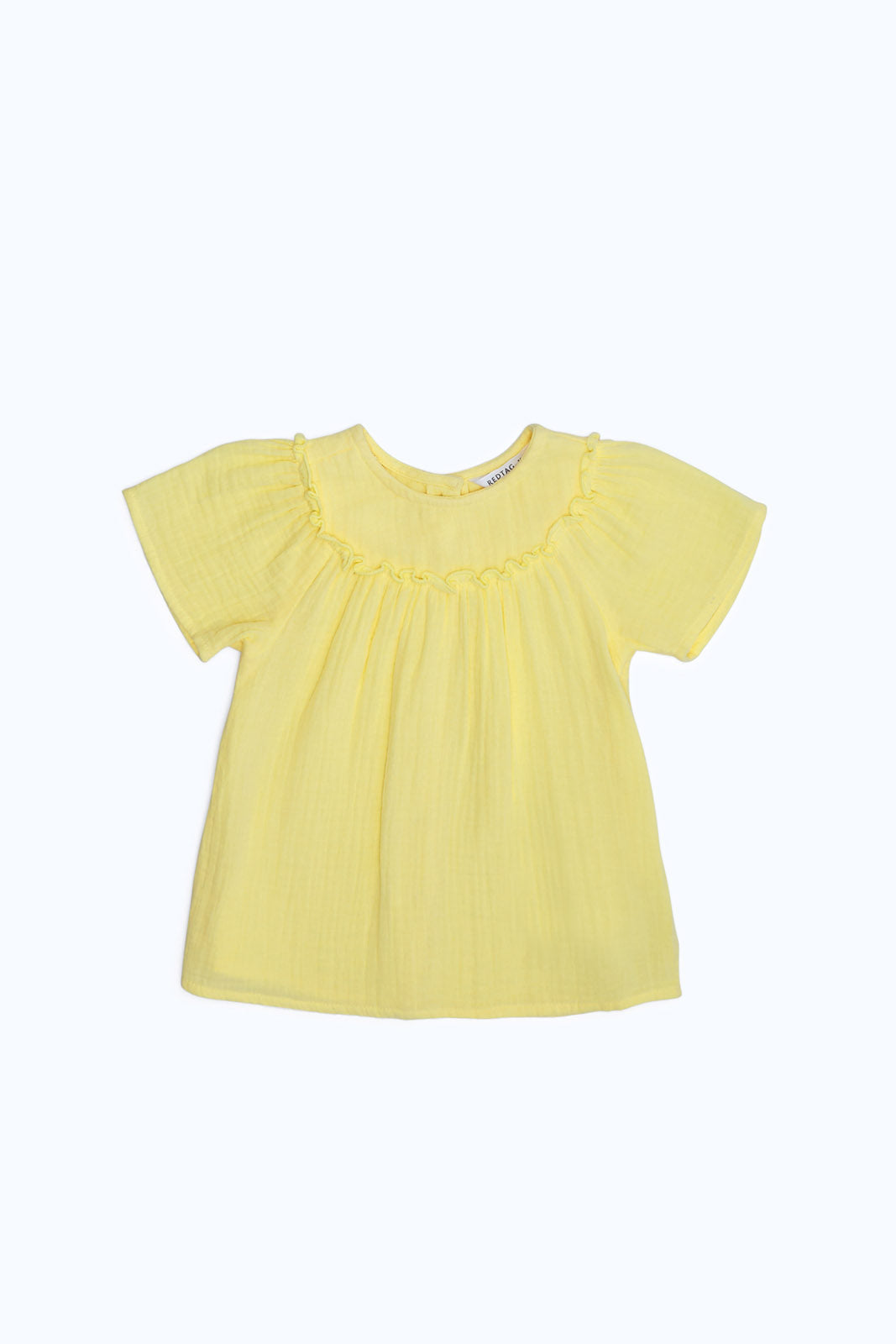 Redtag-Girls-Yellow-Solid-Blouse-Category:Blouses,-Colour:Yellow,-Deals:New-In,-Dept:Girls,-Filter:Infant-Girls-(3-to-24-Mths),-ING-Blouses,-New-In-ING-APL,-Non-Sale,-S23B,-Section:Girls-(0-to-14Yrs)-Infant-Girls-3 to 24 Months