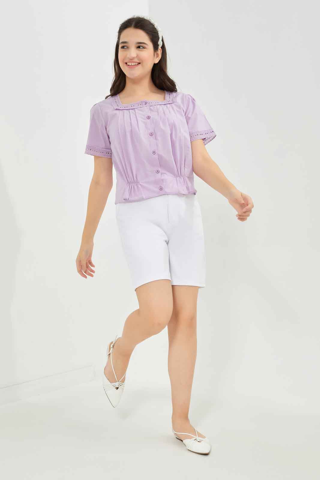Redtag-Girls-Purple-Square-Neck-Crop-Top-Category:Blouses,-Colour:Purple,-Deals:New-In,-Dept:Girls,-Filter:Senior-Girls-(8-to-14-Yrs),-GSR-Blouses,-New-In-GSR-APL,-Non-Sale,-S23B,-Section:Girls-(0-to-14Yrs)-Senior-Girls-9 to 14 Years