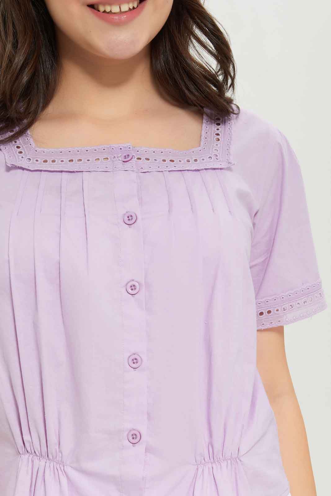 Redtag-Girls-Purple-Square-Neck-Crop-Top-Category:Blouses,-Colour:Purple,-Deals:New-In,-Dept:Girls,-Filter:Senior-Girls-(8-to-14-Yrs),-GSR-Blouses,-New-In-GSR-APL,-Non-Sale,-S23B,-Section:Girls-(0-to-14Yrs)-Senior-Girls-9 to 14 Years