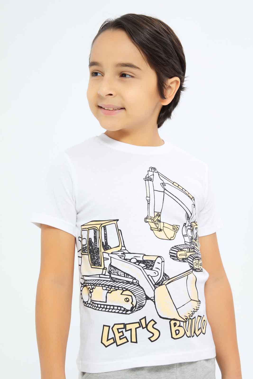 Redtag-Boys-Yellow-Bulldozer-BOY-T-Shirts,-Category:T-Shirts,-CHA,-Colour:Yellow,-Deals:New-In,-Dept:Boys,-Filter:Boys-(2-to-8-Yrs),-New-In-BOY-APL,-Non-Sale,-S23B,-Section:Boys-(0-to-14Yrs),-VLM-Boys-2 to 8 Years