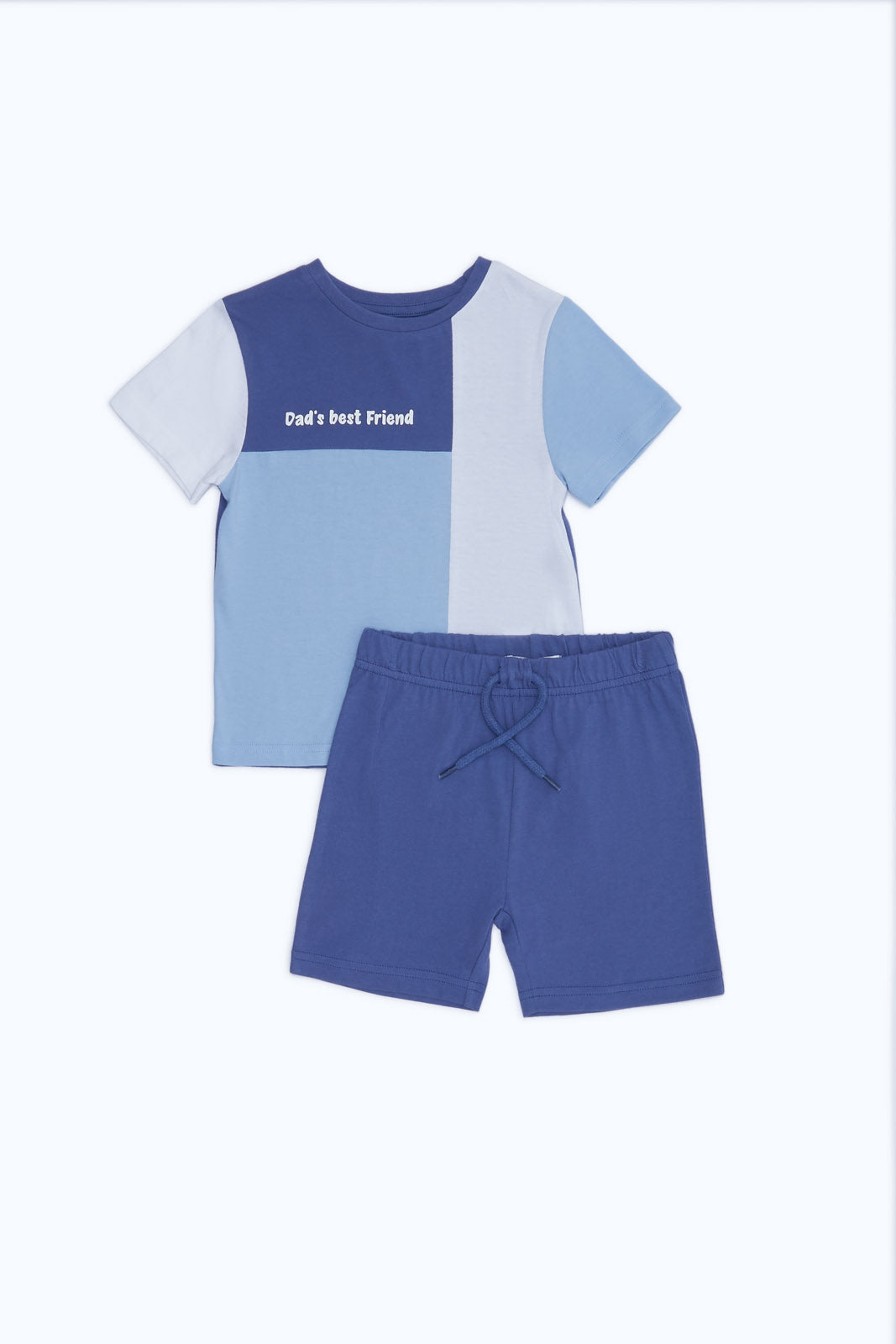 Redtag-Boys-Navy-And-Blue-Dads-Best-Friend-Cs-Set-Terry-Set-Shorts-Category:Sets,-Colour:Navy,-Deals:New-In,-Dept:Boys,-Filter:Infant-Boys-(3-to-24-Mths),-H1:KWR,-H2:INB,-H3:SET,-H4:CAE,-INB-Sets,-New-In-INB-APL,-Non-Sale,-Packs,-S23B,-Season:S23B,-Section:Boys-(0-to-14Yrs),-Set:Set-of-2-Infant-Boys-3 to 24 Months