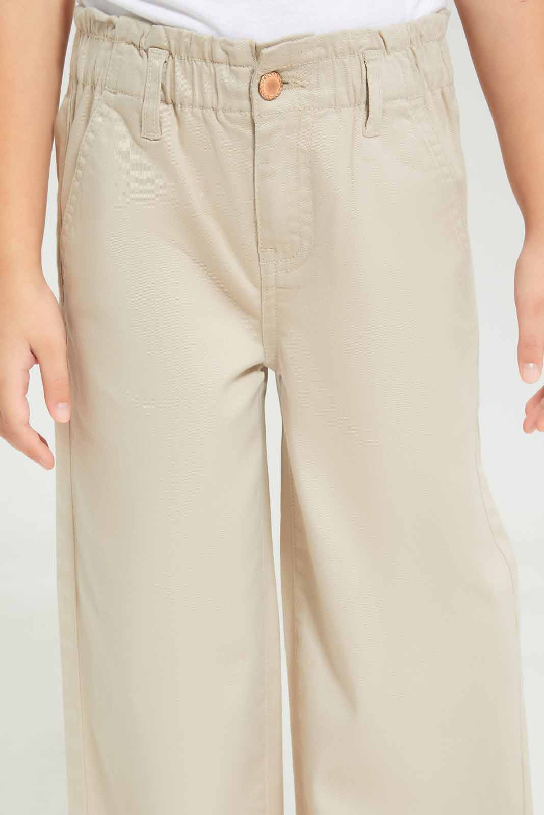 Redtag-Girls-Beige-Wide-Leg-Coloured-Jeans-Category:Jeans,-Colour:Beige,-Deals:New-In,-Dept:Girls,-Filter:Girls-(2-to-8-Yrs),-GIR-Jeans,-New-In-GIR-APL,-Non-Sale,-S23A,-Section:Girls-(0-to-14Yrs)-Girls-2 to 8 Years
