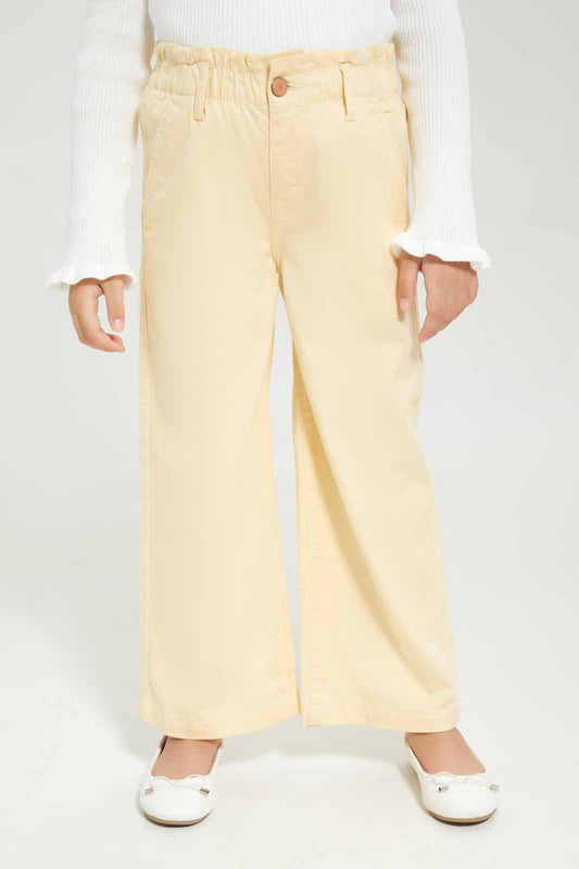 Redtag-Girls-Yellow-Wide-Leg-Coloured-Jeans-Category:Jeans,-Colour:Yellow,-Deals:New-In,-Dept:Girls,-Filter:Girls-(2-to-8-Yrs),-GIR-Jeans,-New-In-GIR-APL,-Non-Sale,-S23A,-Section:Girls-(0-to-14Yrs)-Girls-2 to 8 Years