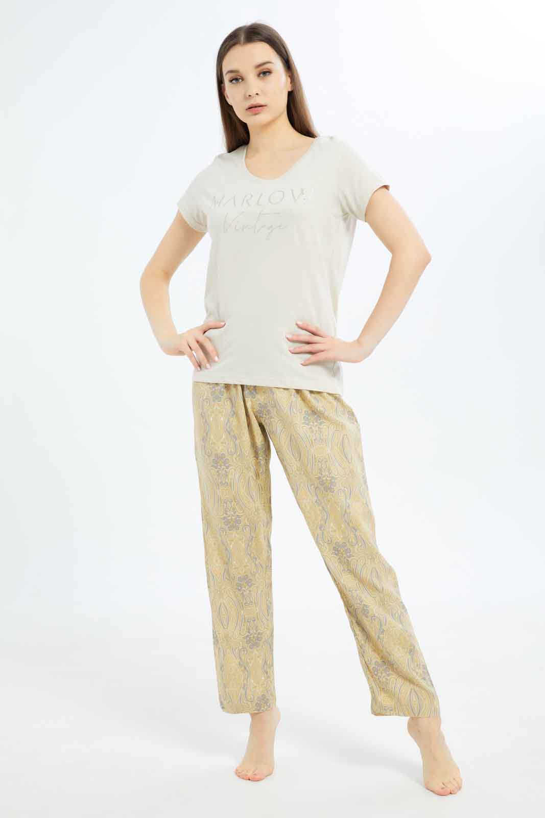 Redtag-Women-Assorted-Short-Sleeves-Table-Pajama-Set-Category:Pyjama-Sets,-Colour:Assorted,-Deals:New-In,-Dept:Ladieswear,-Filter:Women's-Clothing,-New-In-Women-APL,-Non-Sale,-S23B,-Section:Women,-TBL,-Women-Pyjama-Sets--