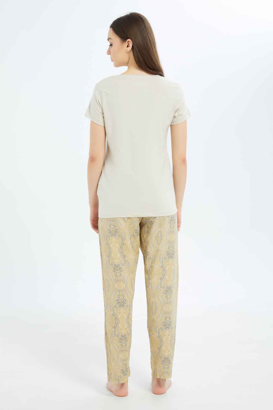Redtag-Women-Assorted-Short-Sleeves-Table-Pajama-Set-Category:Pyjama-Sets,-Colour:Assorted,-Deals:New-In,-Dept:Ladieswear,-Filter:Women's-Clothing,-New-In-Women-APL,-Non-Sale,-S23B,-Section:Women,-TBL,-Women-Pyjama-Sets--