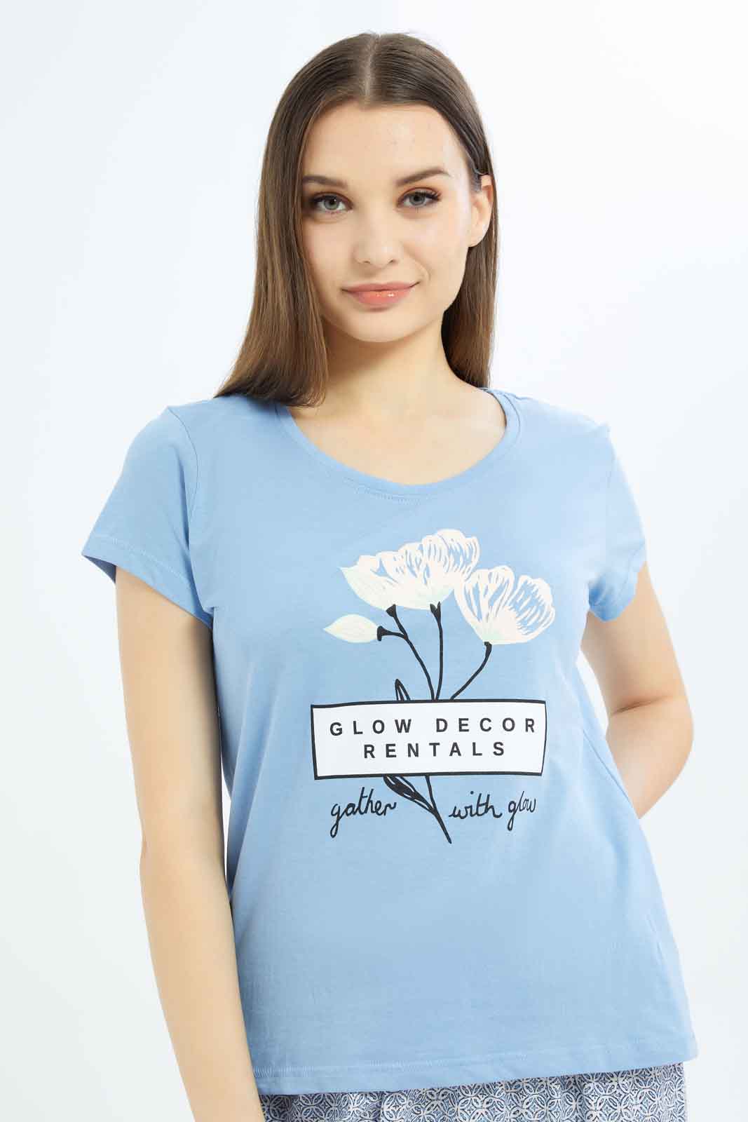 Redtag-Women-Assorted-Short-Sleeves-Table-Pajama-Set-Category:Pyjama-Sets,-Colour:Assorted,-Deals:New-In,-Dept:Ladieswear,-Filter:Women's-Clothing,-New-In-Women-APL,-Non-Sale,-S23B,-Section:Women,-TBL,-Women-Pyjama-Sets--