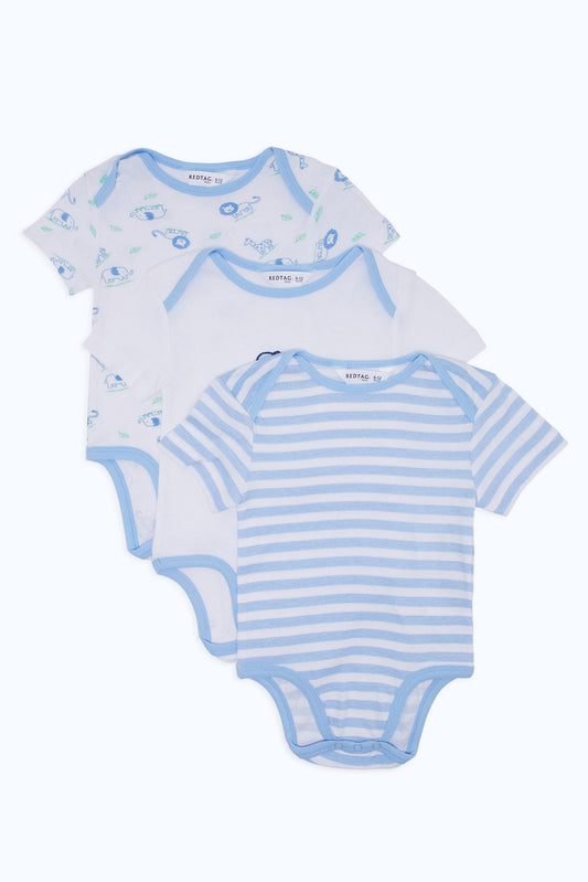 Redtag-Blue-Assorted-3-Piece---Boy-Bodysuit-Category:Bodysuits,-Colour:Beige,-Deals:New-In,-Dept:New-Born,-Filter:Baby-(0-to-12-Mths),-H1:KWR,-H2:NBF,-H3:RMS,-H4:BSS,-NBF-Bodysuits,-New-In-NBF-APL,-Non-Sale,-S23C,-Season:S23C,-Section:Boys-(0-to-14Yrs)-Baby-0 to 12 Months