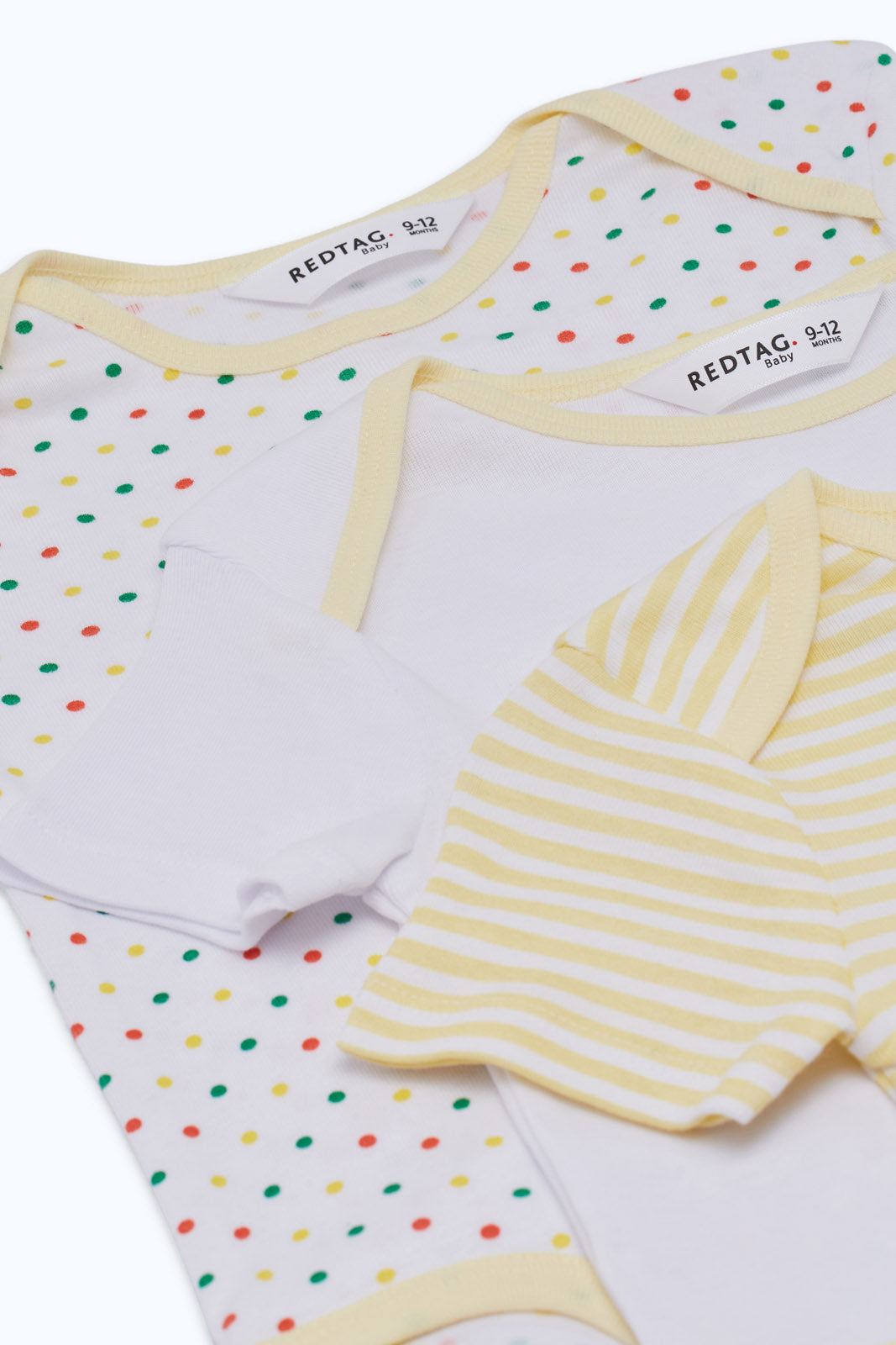 Redtag-White-Assorted-3-Piece---Unisex-Bodysuit-Category:Bodysuits,-Colour:Beige,-Deals:New-In,-Dept:New-Born,-Filter:Baby-(0-to-12-Mths),-H1:KWR,-H2:NBF,-H3:RMS,-H4:BSS,-NBF-Bodysuits,-New-In-NBF-APL,-Non-Sale,-S23C,-Season:S23C,-Section:Boys-(0-to-14Yrs)-Baby-0 to 12 Months