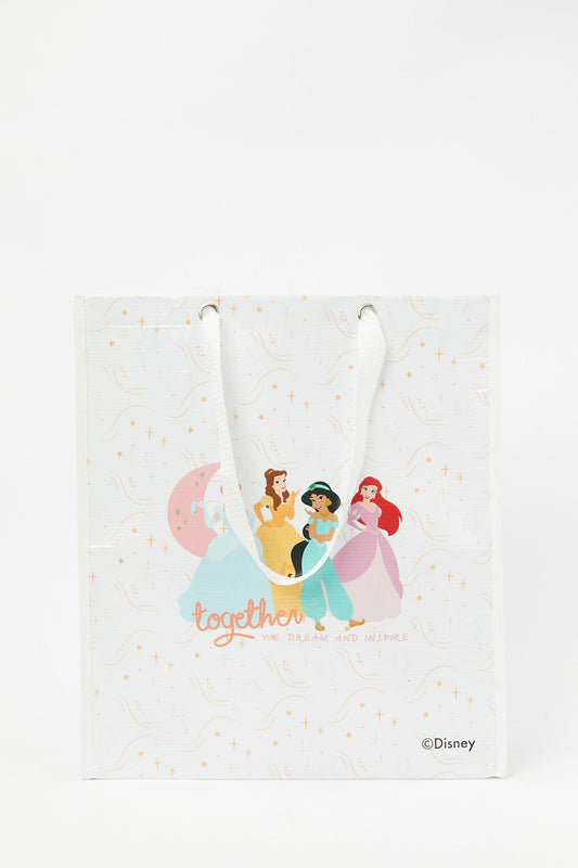 Redtag-White/Pink-Princess-Polypropylene-Woven-Shopping-Bag-Category:Bags,-CHA,-Colour:White,-Filter:Travel-Accessories,-LUG-Bags,-New-In,-New-In-LUG-ACC,-Non-Sale,-S23B,-Section:Homewares-Travel-Accessories-
