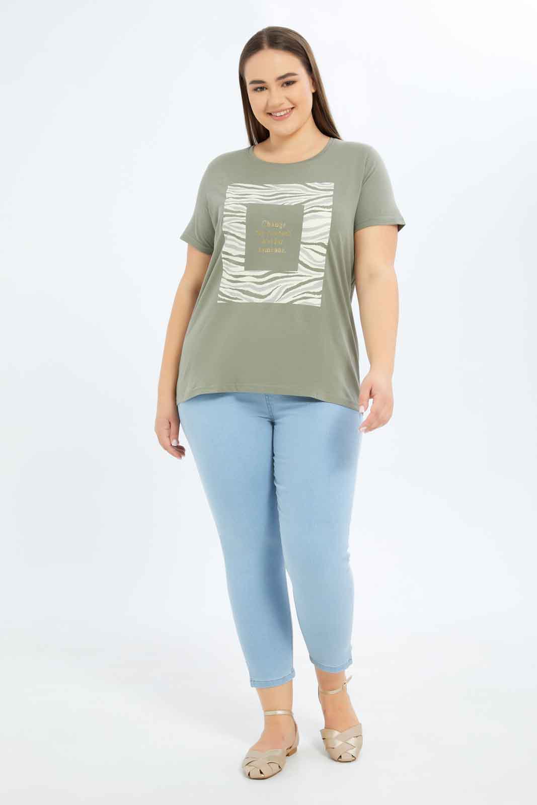 Redtag-Women-Sage-Graphic-T-Shirt-Category:T-Shirts,-Colour:Grey,-Deals:New-In,-Dept:Ladieswear,-Filter:Plus-Size,-LDP-T-Shirts,-New-In-LDP-APL,-Non-Sale,-S23B,-Section:Women-Women's-