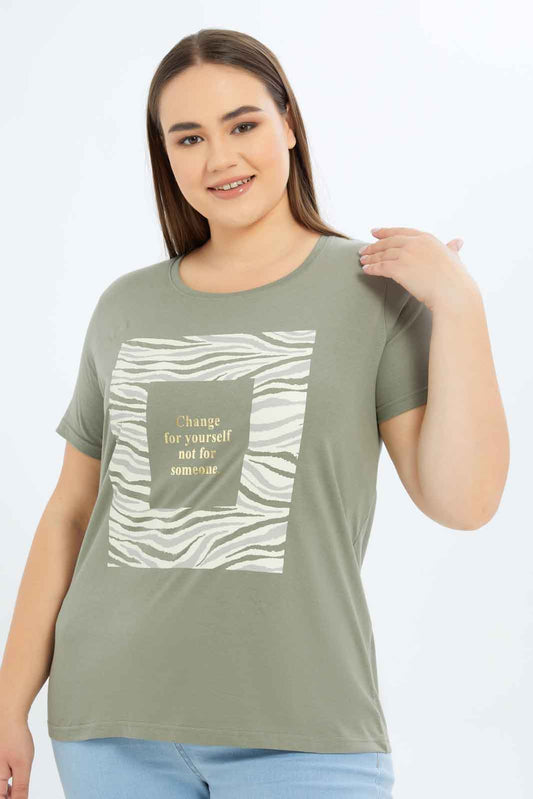Redtag-Women-Sage-Graphic-T-Shirt-Category:T-Shirts,-Colour:Grey,-Deals:New-In,-Dept:Ladieswear,-Filter:Plus-Size,-LDP-T-Shirts,-New-In-LDP-APL,-Non-Sale,-S23B,-Section:Women-Women's-