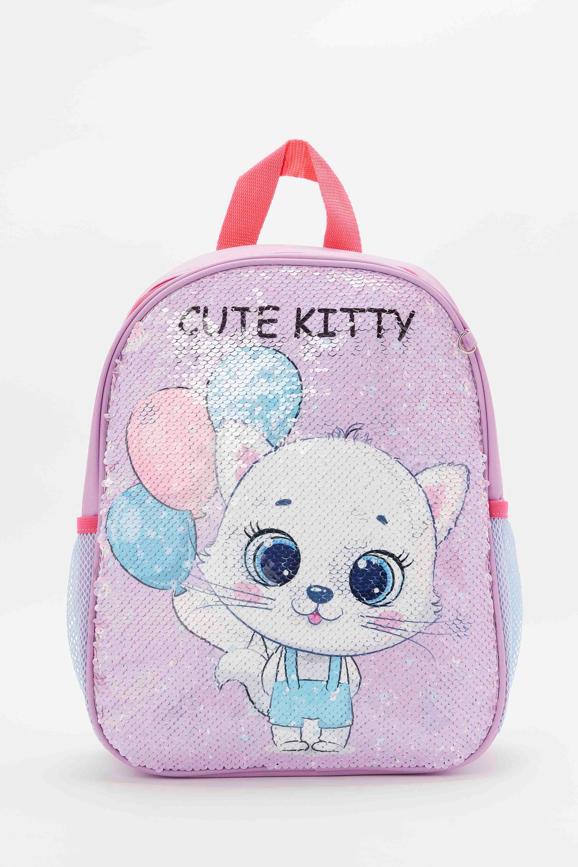 Redtag-Multi-Colour-Charcater-Embellished-Sequins-Backpack-Category:Bags,-Colour:Assorted,-Filter:Girls-Accessories,-GIR-Bags,-H1:ACC,-H2:GIR,-H3:GIA,-H4:HBG,-New-In,-New-In-GIR-ACC,-Non-Sale,-S23B,-Season:S23B,-Section:Girls-(0-to-14Yrs)-Girls-
