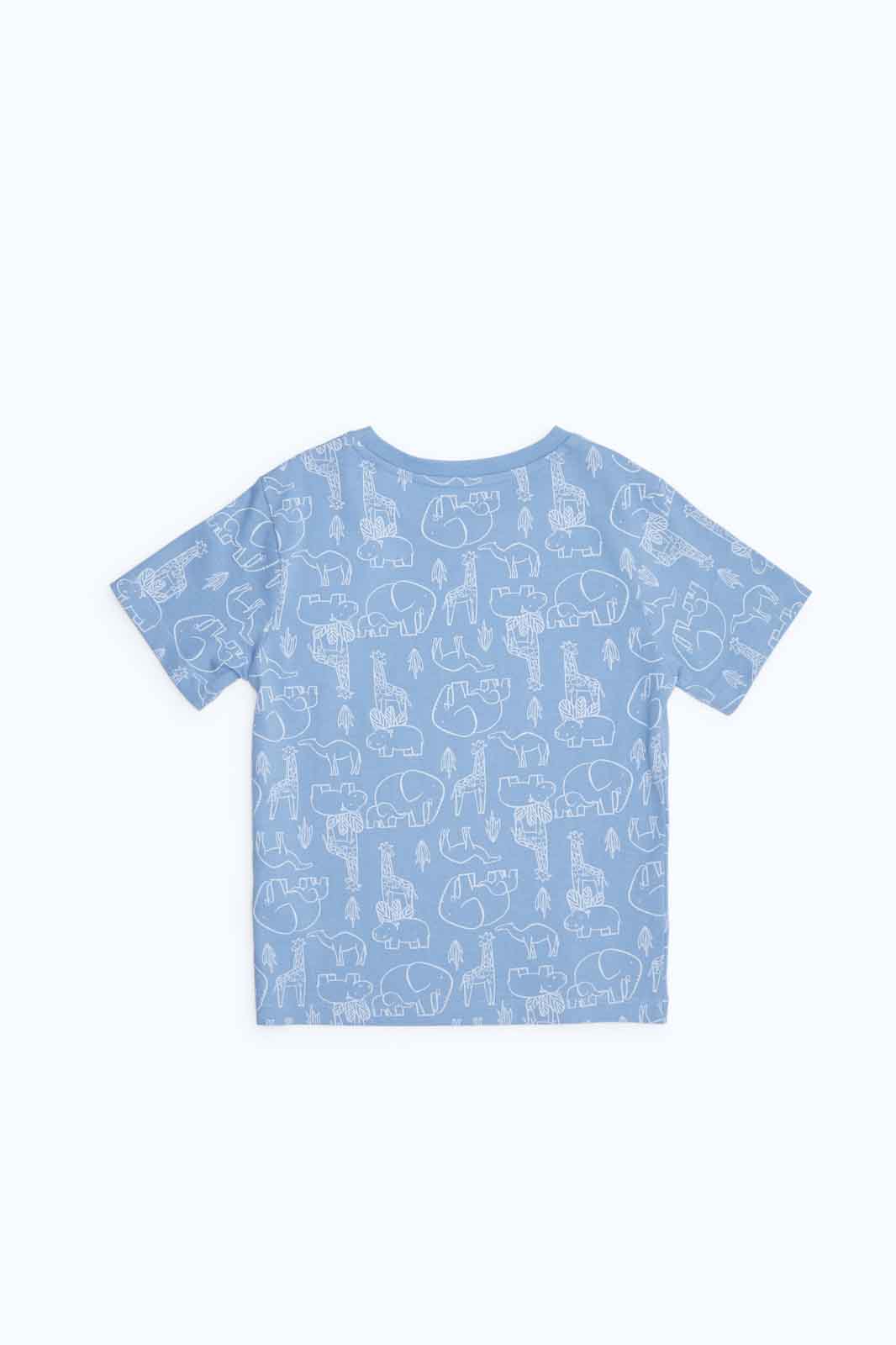 Redtag-Boys-Blue-Aop-Elephant-Ss-T-Shirt-Category:T-Shirts,-Colour:Blue,-Deals:New-In,-Dept:Boys,-Filter:Infant-Boys-(3-to-24-Mths),-INB-T-Shirts,-New-In-INB-APL,-Non-Sale,-S23B,-Section:Boys-(0-to-14Yrs),-TBL-Infant-Boys-3 to 24 Months