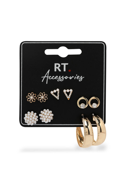 Redtag-Assorted-Studs-Category:Jewellery,-Colour:Assorted,-Filter:Women's-Accessories,-LEC-Jewellery,-New-In,-New-In-Women-ACC,-Non-Sale,-RMD,-Section:Women,-W22B-Women-