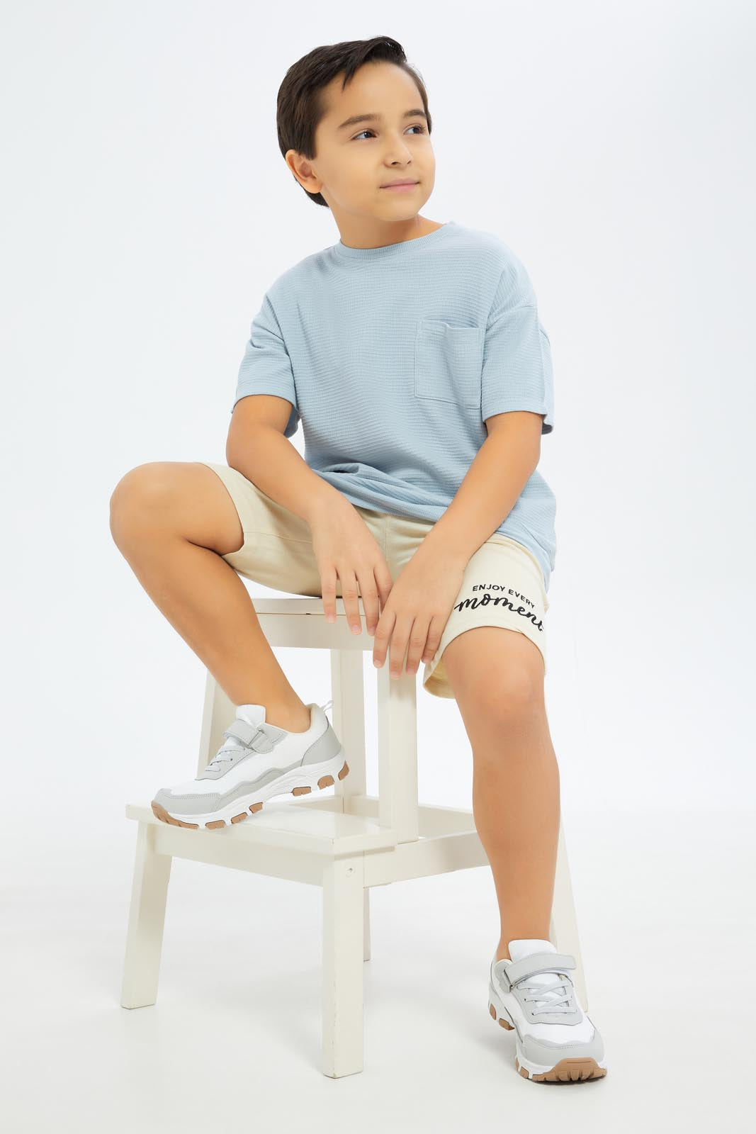 Redtag-Boys-Blue-Over-Size-Waffle-T-Shirt-BOY-T-Shirts,-Category:T-Shirts,-CHA,-Colour:Blue,-Deals:New-In,-Dept:Boys,-Filter:Boys-(2-to-8-Yrs),-New-In-BOY-APL,-Non-Sale,-S23C,-Section:Boys-(0-to-14Yrs)-Boys-2 to 8 Years