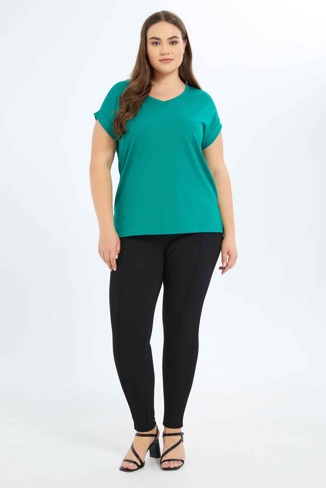 Redtag-Women--Black-Skinny-Fit-Pin-Tuck-Detailed-Leggings-Category:Leggings,-Colour:Black,-Deals:New-In,-Dept:Ladieswear,-Filter:Plus-Size,-LDP-Leggings,-New-In-LDP-APL,-Non-Sale,-S23B,-Section:Women,-TBL-Women's-