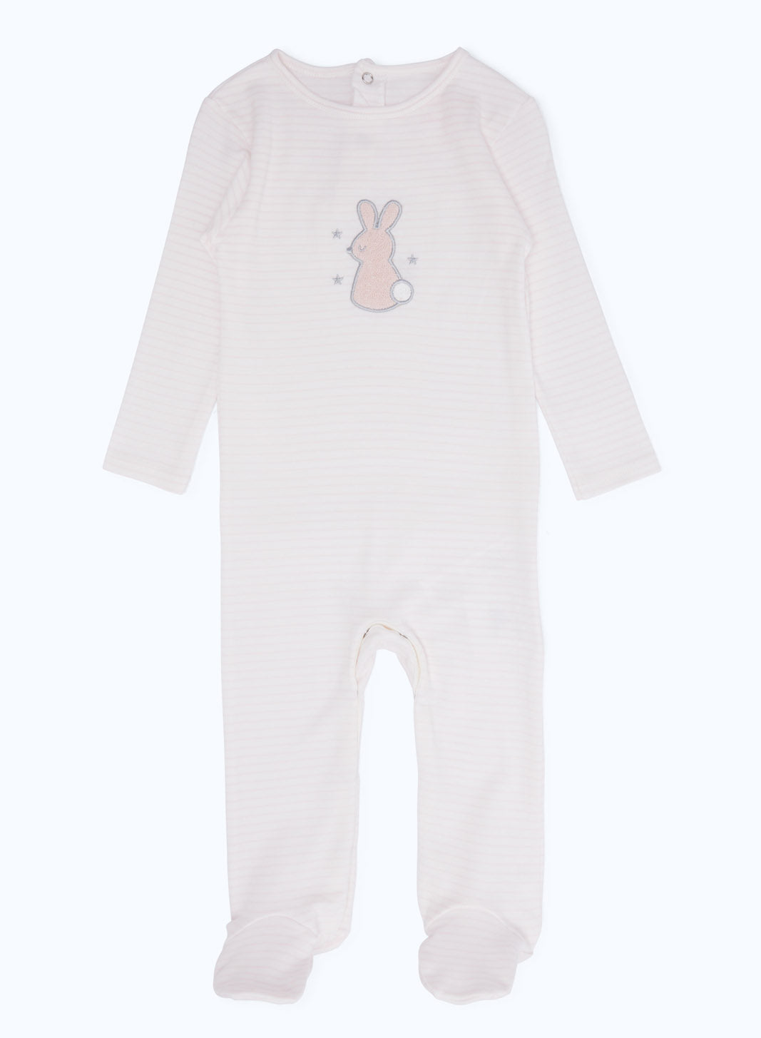 Redtag-Jacquard-Aop-Stripe-Sleepsuit-Girl-Category:Sleepsuits,-Colour:Grey,-Deals:New-In,-Dept:New-Born,-Filter:Baby-(0-to-12-Mths),-H1:KWR,-H2:NBF,-H3:NWR,-H4:SST,-NBF-Sleepsuits,-New-In-NBF-APL,-Non-Sale,-S23B,-Season:S23B,-Section:Boys-(0-to-14Yrs)-Baby-0 to 12 Months