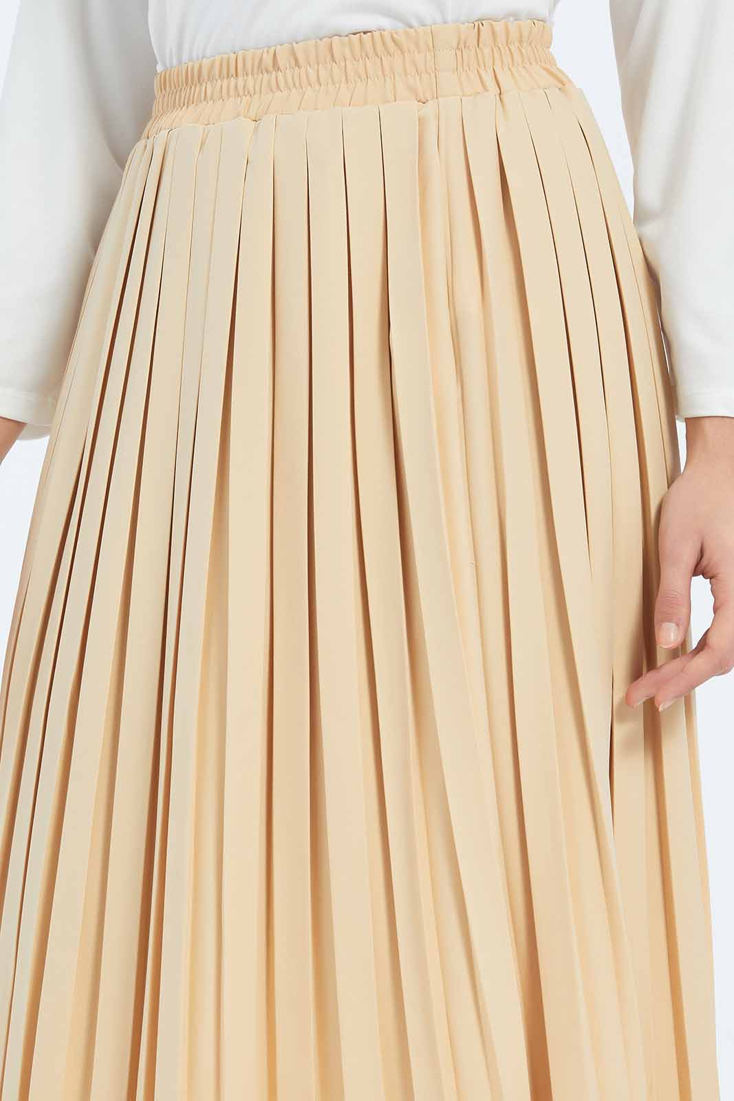 Redtag-Women-Pleated-Midi-Skirt-Category:Skirts,-Colour:Beige,-Deals:New-In,-Dept:Ladieswear,-Filter:Women's-Clothing,-LMC,-New-In-Women-APL,-Non-Sale,-S23B,-Section:Women,-Women-Skirts--