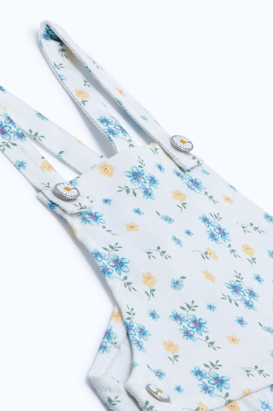 Redtag-Girls-Ivory-Floral-Aop-Denim-Jumpsuit-Category:Jumpsuits,-Colour:Ivory,-Deals:New-In,-Dept:Girls,-Filter:Infant-Girls-(3-to-24-Mths),-ING-Jumpsuits,-New-In-ING-APL,-Non-Sale,-S23B,-Section:Girls-(0-to-14Yrs)-Infant-Girls-3 to 24 Months