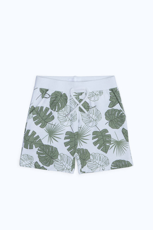 Redtag-Boys-White-Aop-Leaf-Short-Category:Shorts,-Colour:White,-Deals:New-In,-Dept:Boys,-Filter:Infant-Boys-(3-to-24-Mths),-INB-Shorts,-New-In-INB-APL,-Non-Sale,-S23B,-Section:Boys-(0-to-14Yrs),-TBL-Infant-Boys-3 to 24 Months