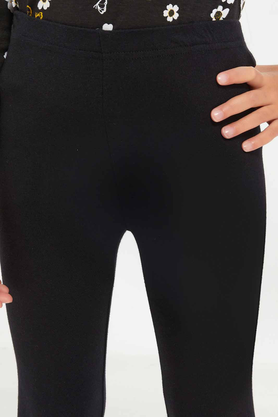 Redtag-Girls-Grey/Black-2-Pack-Leggings-Category:Leggings,-Colour:Assorted,-Deals:New-In,-Dept:Girls,-Filter:Girls-(2-to-8-Yrs),-GIR-Leggings,-New-In-GIR-APL,-Non-Sale,-S23A,-Section:Girls-(0-to-14Yrs),-VLM-Girls-2 to 8 Years