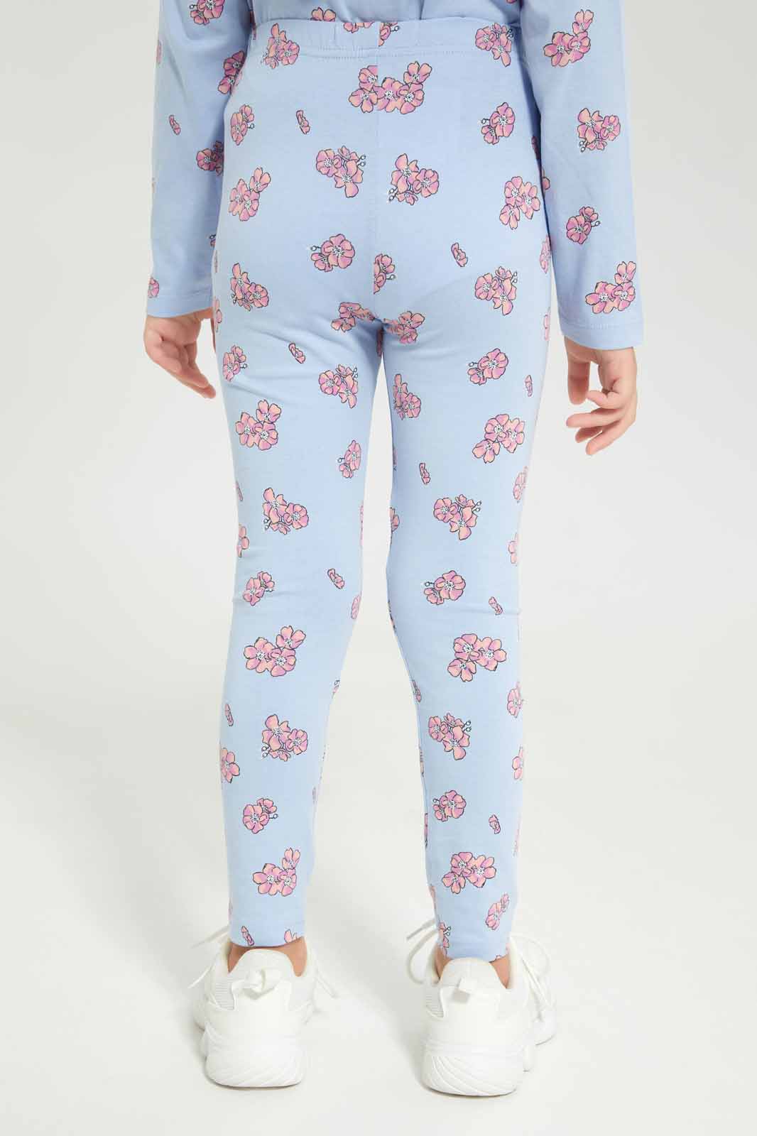 Redtag-Girls-Blue/Fuchsia-2-Pack-Leggings-Category:Leggings,-Colour:Assorted,-Deals:New-In,-Dept:Girls,-Filter:Girls-(2-to-8-Yrs),-GIR-Leggings,-New-In-GIR-APL,-Non-Sale,-S23A,-Section:Girls-(0-to-14Yrs),-VLM-Girls-2 to 8 Years
