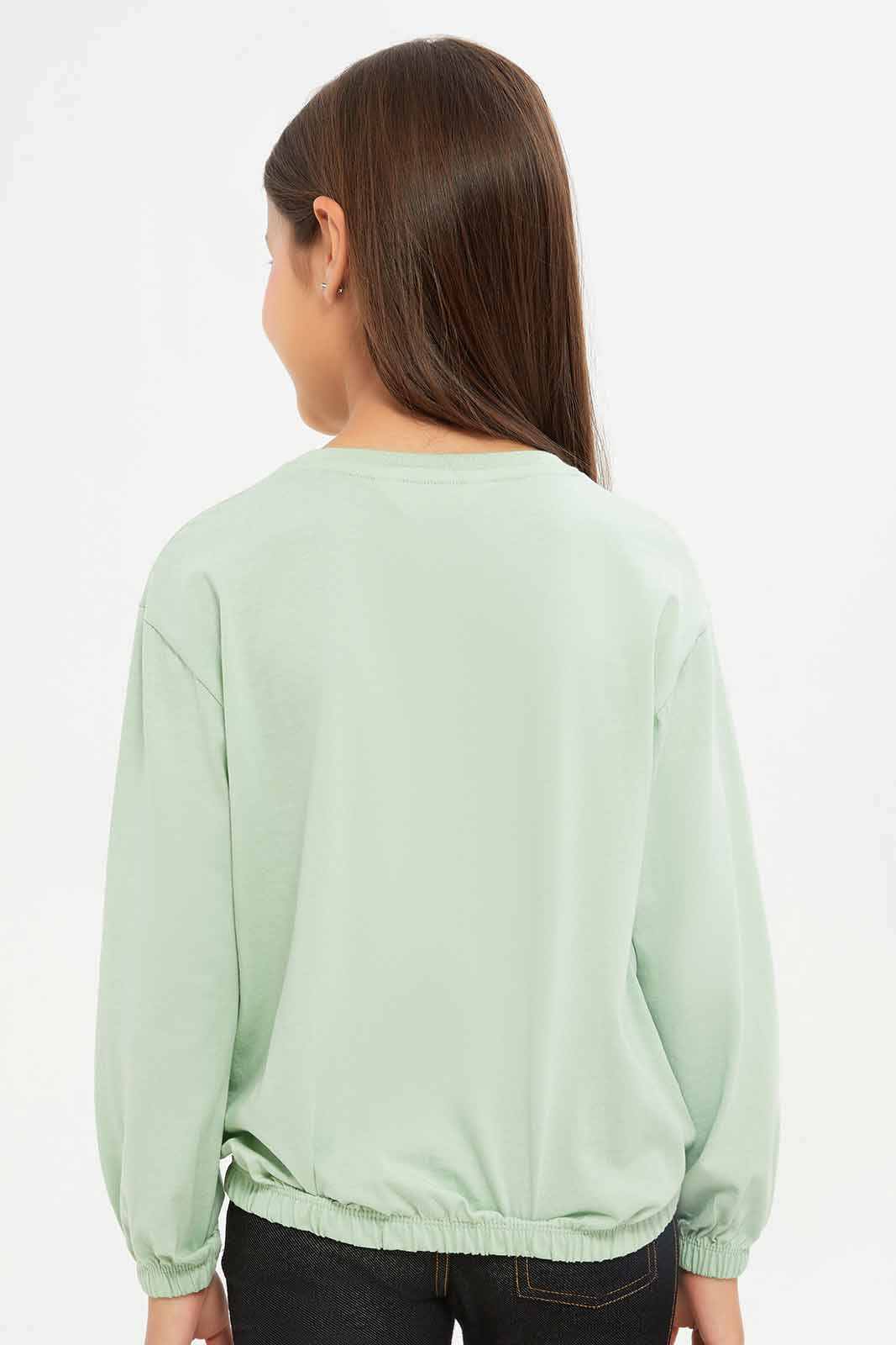 Redtag-Girls-Green-Butterfly-Sequence-Tee-Category:T-Shirts,-Colour:Green,-Deals:New-In,-Dept:Girls,-Filter:Girls-(2-to-8-Yrs),-GIR-T-Shirts,-New-In-GIR-APL,-Non-Sale,-S23A,-Section:Girls-(0-to-14Yrs)-Girls-2 to 8 Years