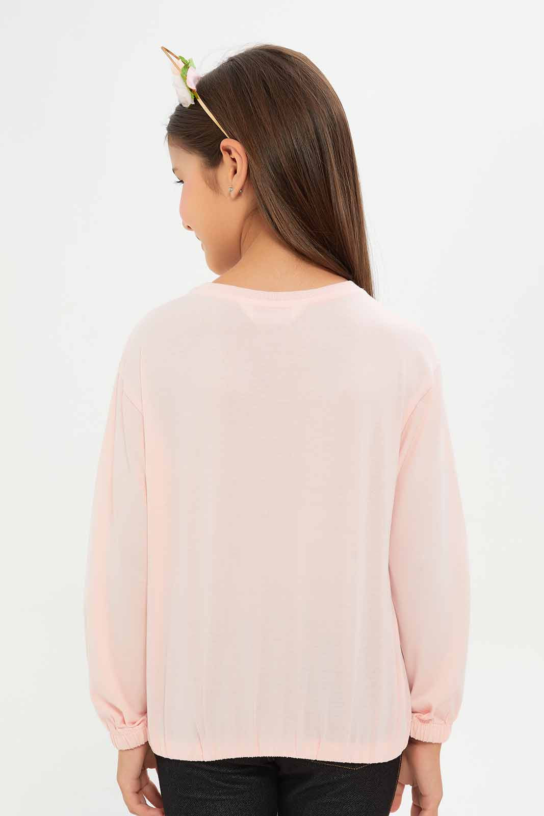 Redtag-Girls-Beige-Cat-Sequence-Tee-Category:T-Shirts,-Colour:Beige,-Deals:New-In,-Dept:Girls,-Filter:Girls-(2-to-8-Yrs),-GIR-T-Shirts,-New-In-GIR-APL,-Non-Sale,-S23A,-Section:Girls-(0-to-14Yrs)-Girls-2 to 8 Years