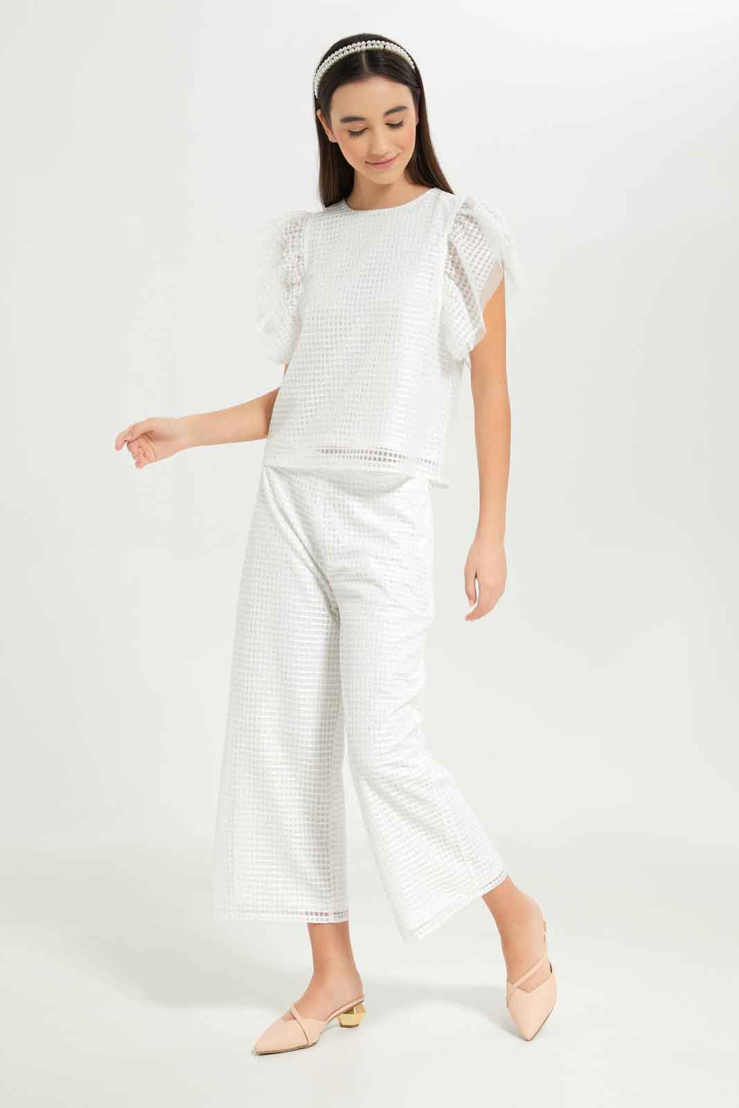 Redtag-Girls-White-Mesh-Top-Category:Blouses,-Colour:White,-Deals:New-In,-Dept:Girls,-EXE,-Filter:Senior-Girls-(8-to-14-Yrs),-GSR-Blouses,-New-In-GSR-APL,-Non-Sale,-S23B,-Section:Girls-(0-to-14Yrs)-Senior-Girls-9 to 14 Years