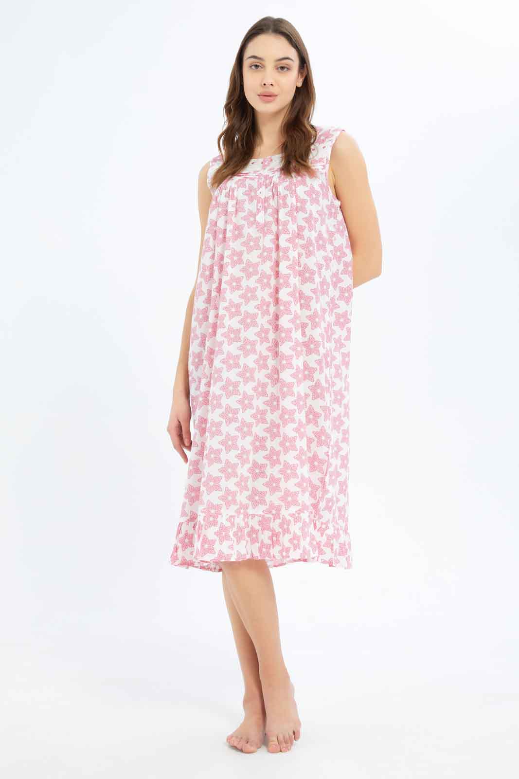 Redtag-Women-Assorted-Pink-Aop-Sleevesless-Nightgown-Category:Nightgowns,-Colour:Assorted,-Deals:New-In,-Dept:Ladieswear,-Filter:Women's-Clothing,-New-In-Women-APL,-Non-Sale,-S23B,-Section:Women,-Women-Nightgowns--