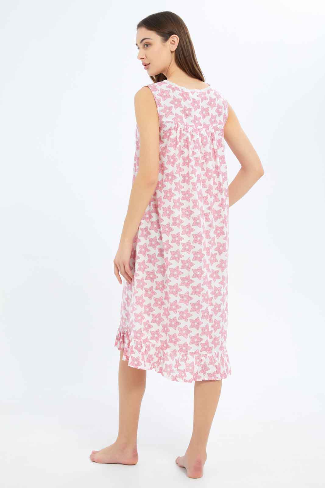 Redtag-Women-Assorted-Pink-Aop-Sleevesless-Nightgown-Category:Nightgowns,-Colour:Assorted,-Deals:New-In,-Dept:Ladieswear,-Filter:Women's-Clothing,-New-In-Women-APL,-Non-Sale,-S23B,-Section:Women,-Women-Nightgowns--