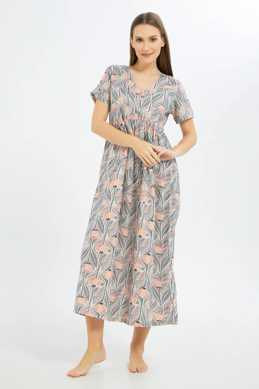 Redtag-Women-Assorted-Short-Sleeves-Nightgown-Category:Nightgowns,-Colour:Assorted,-Deals:New-In,-Dept:Ladieswear,-Filter:Women's-Clothing,-New-In-Women-APL,-Non-Sale,-S23B,-Section:Women,-Women-Nightgowns--