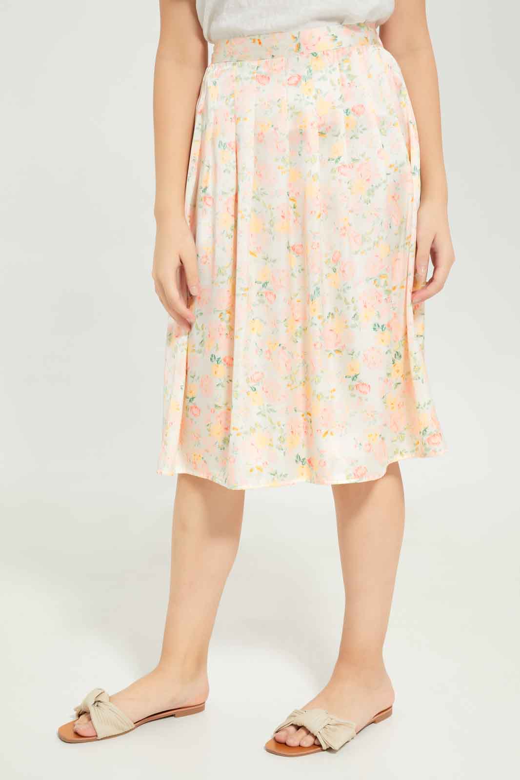 Redtag-Girls-Beige-Pleated-Skirts-Category:Skirts,-Colour:Beige,-Deals:New-In,-Dept:Girls,-Filter:Senior-Girls-(8-to-14-Yrs),-GSR-Skirts,-New-In-GSR-APL,-Non-Sale,-S23B,-Section:Girls-(0-to-14Yrs)-Senior-Girls-9 to 14 Years