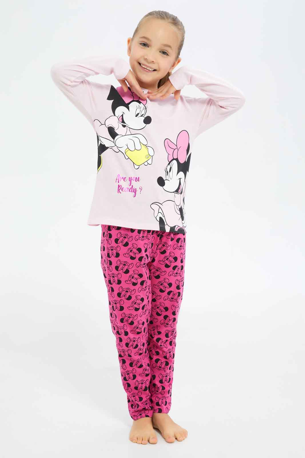 Redtag-Girls-Pink-Minnie-Mouse-Pj-Set-Category:Pyjama-Sets,-CHA,-Colour:Apricot,-Deals:New-In,-Dept:Girls,-Filter:Girls-(2-to-8-Yrs),-GIR-Pyjama-Sets,-New-In-GIR-APL,-Non-Sale,-S23A,-Section:Girls-(0-to-14Yrs)-Girls-2 to 8 Years