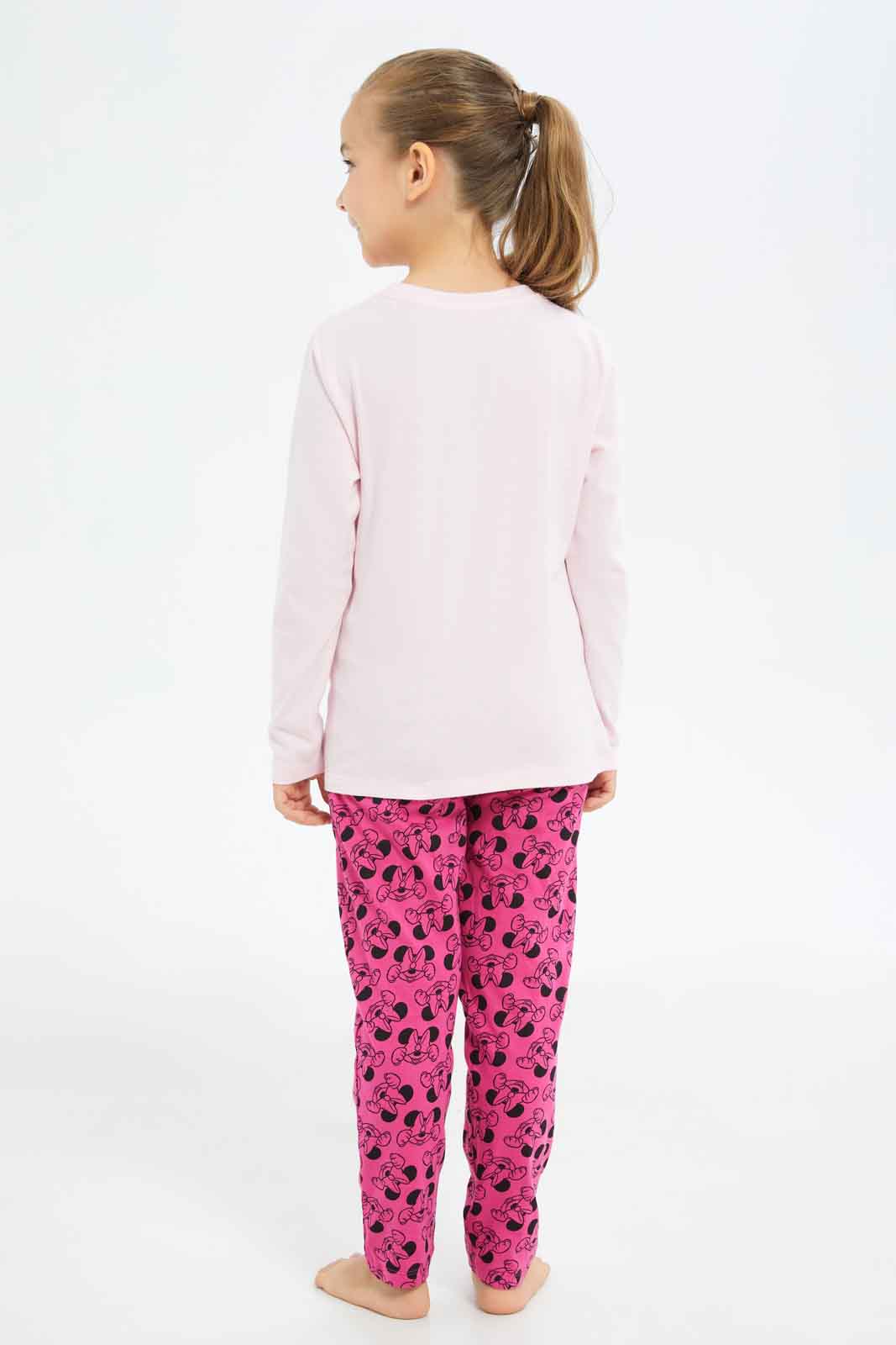 Redtag-Girls-Pink-Minnie-Mouse-Pj-Set-Category:Pyjama-Sets,-CHA,-Colour:Apricot,-Deals:New-In,-Dept:Girls,-Filter:Girls-(2-to-8-Yrs),-GIR-Pyjama-Sets,-New-In-GIR-APL,-Non-Sale,-S23A,-Section:Girls-(0-to-14Yrs)-Girls-2 to 8 Years