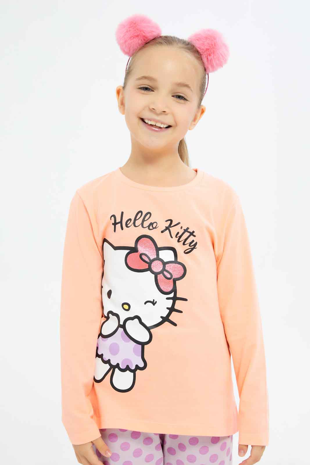 Redtag-Girls-Lilac-Hello-Kitty-Pj-Set-Category:Pyjama-Sets,-Colour:Lilac,-Deals:New-In,-Dept:Girls,-Filter:Girls-(2-to-8-Yrs),-GIR-Pyjama-Sets,-New-In-GIR-APL,-Non-Sale,-S23A,-Section:Girls-(0-to-14Yrs)-Girls-2 to 8 Years
