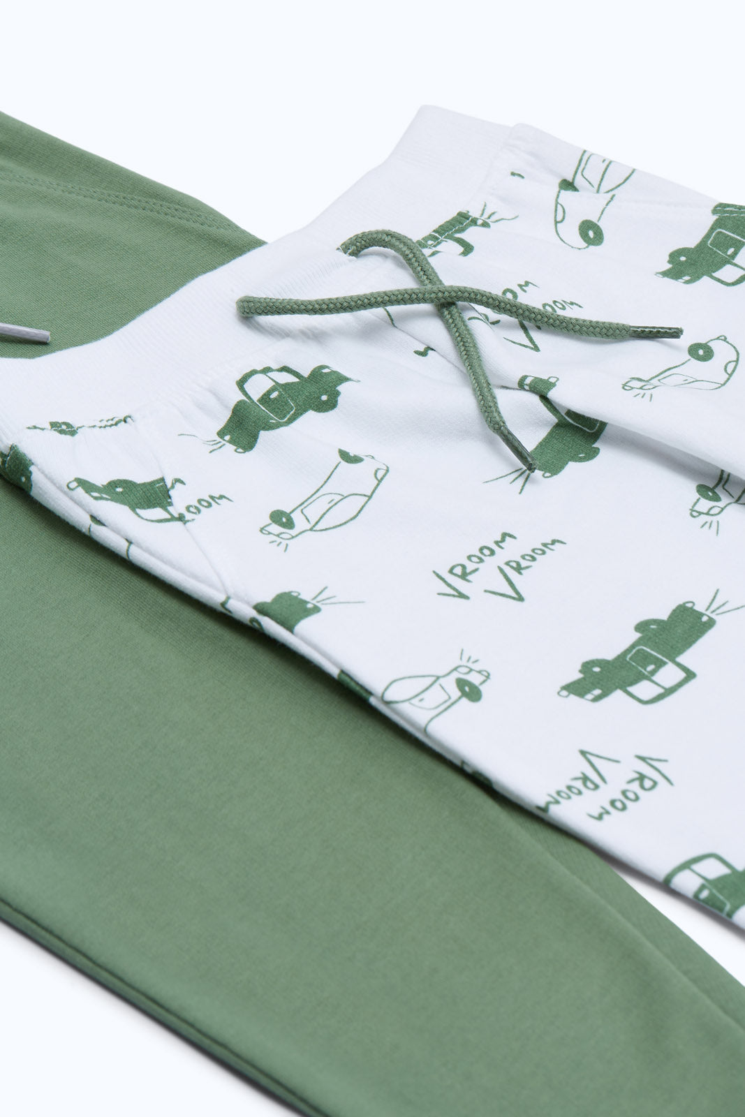 Redtag-Boys-Green-And-White-Car-Aop-2-Pack-Track-Category:Joggers,-Colour:Green,-Deals:New-In,-Dept:Boys,-Filter:Infant-Boys-(3-to-24-Mths),-H1:KWR,-H2:INB,-H3:SPW,-H4:ATP,-INB-Joggers,-New-In-INB-APL,-Non-Sale,-S23B,-Season:S23B,-Section:Boys-(0-to-14Yrs)-Infant-Boys-3 to 24 Months