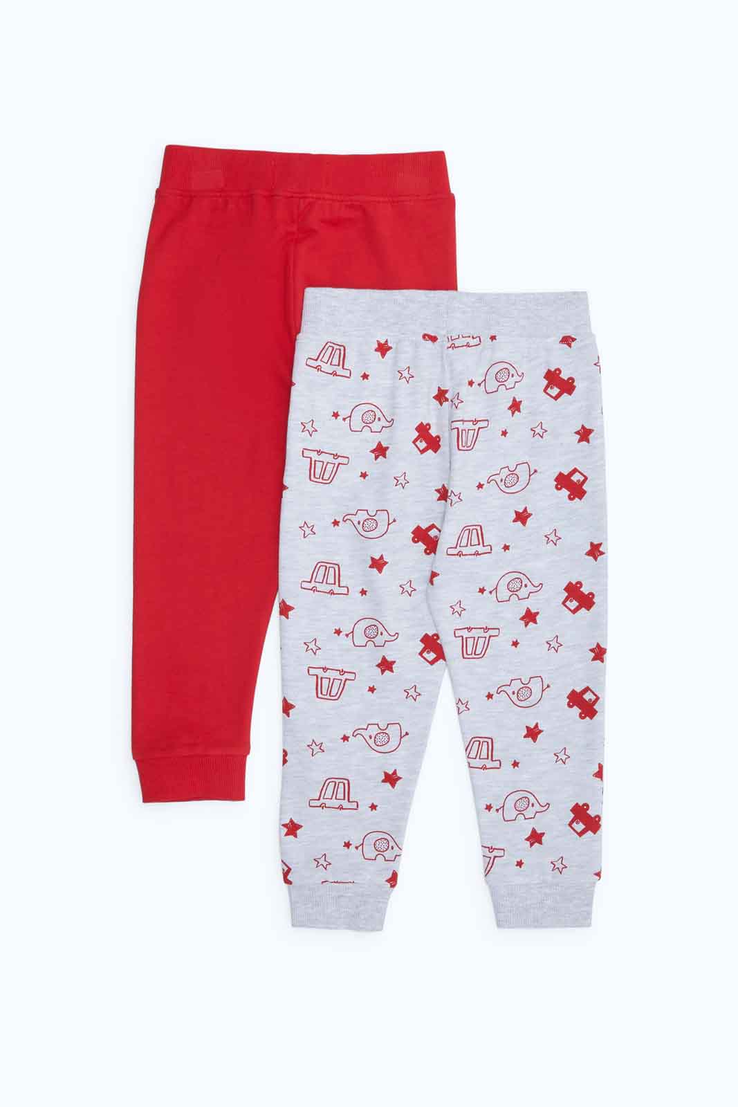 Redtag-Boys-Red-And-Grey-Aop-2-Pack-Track-Category:Joggers,-Colour:Red,-Deals:New-In,-Dept:Boys,-Filter:Infant-Boys-(3-to-24-Mths),-INB-Joggers,-New-In-INB-APL,-Non-Sale,-S23B,-Section:Boys-(0-to-14Yrs)-Infant-Boys-3 to 24 Months