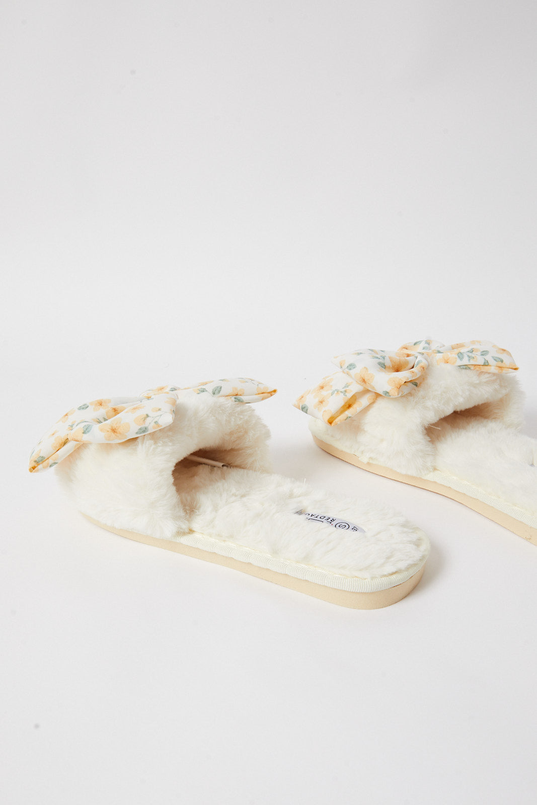 Redtag-Ivory-Slipper-With-Bow-Trim-Category:Shoes,-Colour:Ivory,-Deals:New-In,-Filter:Women's-Footwear,-N/A,-New-In-Women-FOO,-Non-Sale,-S23B,-Section:Women,-Women-Slippers-Women's-