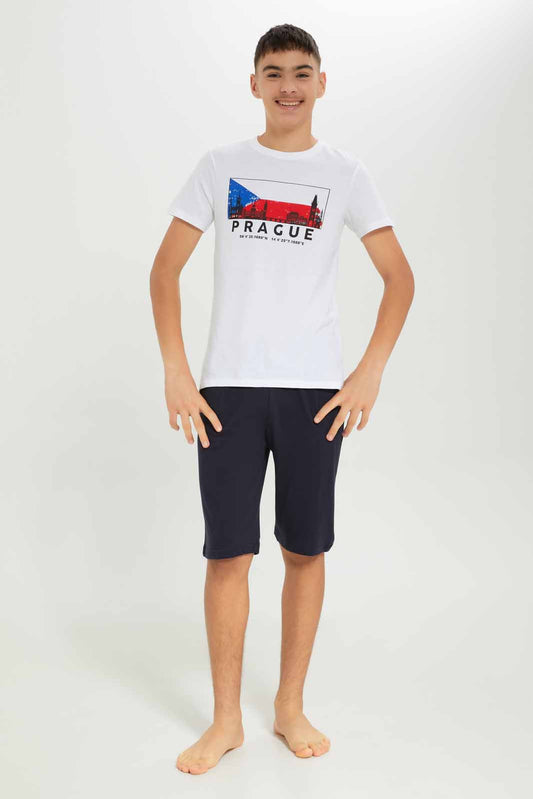 Redtag-Boys-White-Prague-Nightsuit-BSR-Pyjama-Sets,-Category:Pyjama-Sets,-Colour:White,-Deals:New-In,-Dept:Boys,-Filter:Senior-Boys-(8-to-14-Yrs),-New-In-BSR-APL,-Non-Sale,-S23B,-Section:Boys-(0-to-14Yrs)-Senior-Boys-9 to 14 Years