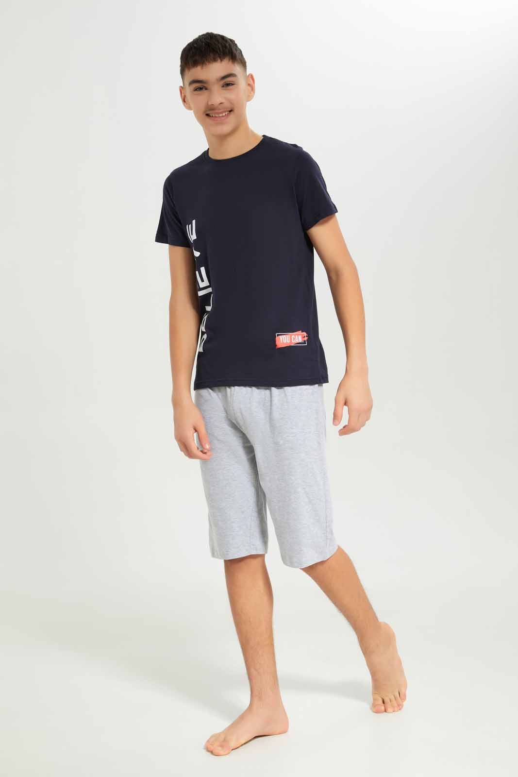 Redtag-Boys-Navy-Believe-Nightsuit-BSR-Pyjama-Sets,-Category:Pyjama-Sets,-Colour:Navy,-Deals:New-In,-Dept:Boys,-Filter:Senior-Boys-(8-to-14-Yrs),-New-In-BSR-APL,-Non-Sale,-S23B,-Section:Boys-(0-to-14Yrs)-Senior-Boys-9 to 14 Years