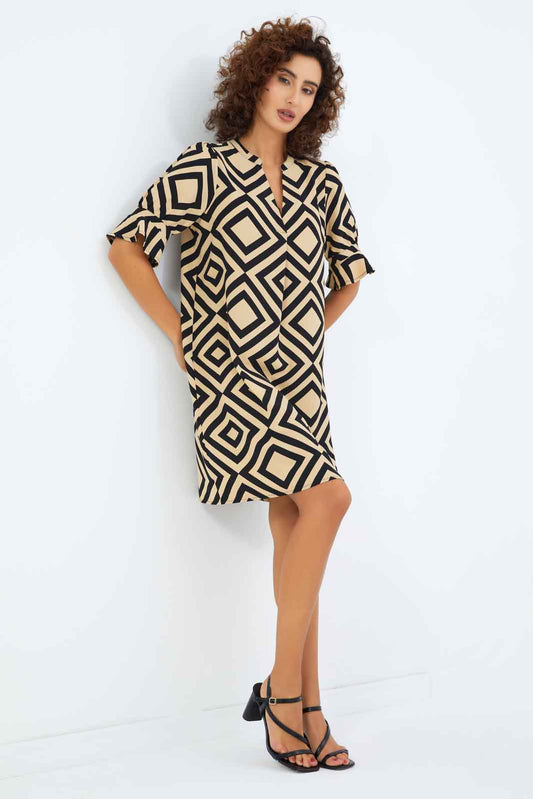 Redtag-Women-Woven-Frill-Slv-Tee-Dress-Category:Dresses,-Colour:Assorted,-Deals:New-In,-Dept:Ladieswear,-Filter:Women's-Clothing,-New-In-Women-APL,-Non-Sale,-S23B,-Section:Women,-Women-Dresses-Women's-