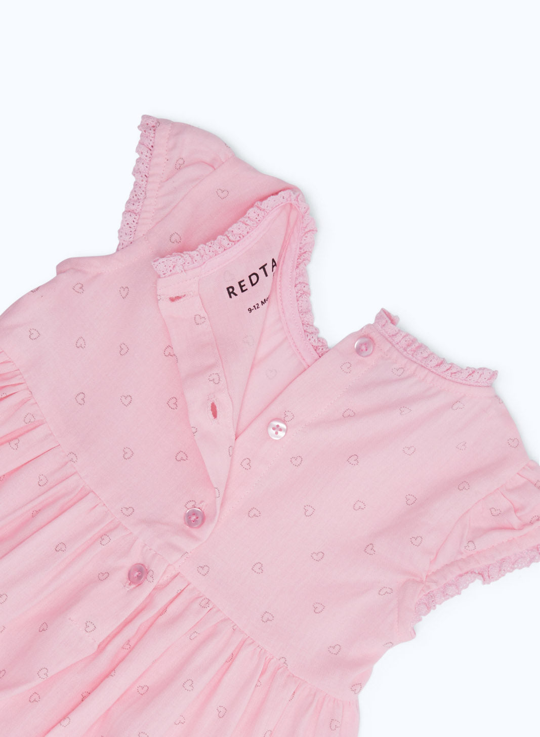 Redtag-Girls-Pink-Woven-Frill-Dress-Category:Dresses,-Colour:White,-Deals:New-In,-Dept:New-Born,-Filter:Baby-(0-to-12-Mths),-H1:KWR,-H2:NBF,-H3:DRS,-H4:CAD,-NBG-Dresses,-New-In-NBG-APL,-Non-Sale,-S23B,-Season:S23B,-Section:Boys-(0-to-14Yrs)-Baby-0 to 12 Months