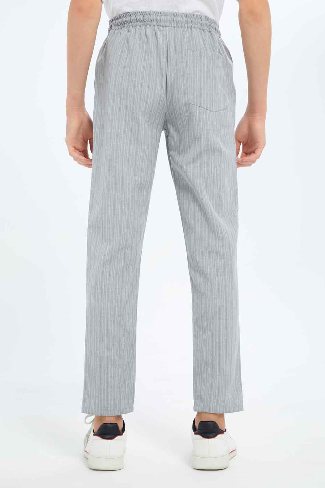 Redtag-Boys-Grey-Stripe-Pull-On-Casual-Trouser-BSR-Trousers,-Category:Trousers,-Colour:Grey,-Deals:New-In,-Dept:Boys,-Filter:Senior-Boys-(8-to-14-Yrs),-New-In-BSR-APL,-Non-Sale,-S23B,-Section:Boys-(0-to-14Yrs)-Senior-Boys-9 to 14 Years