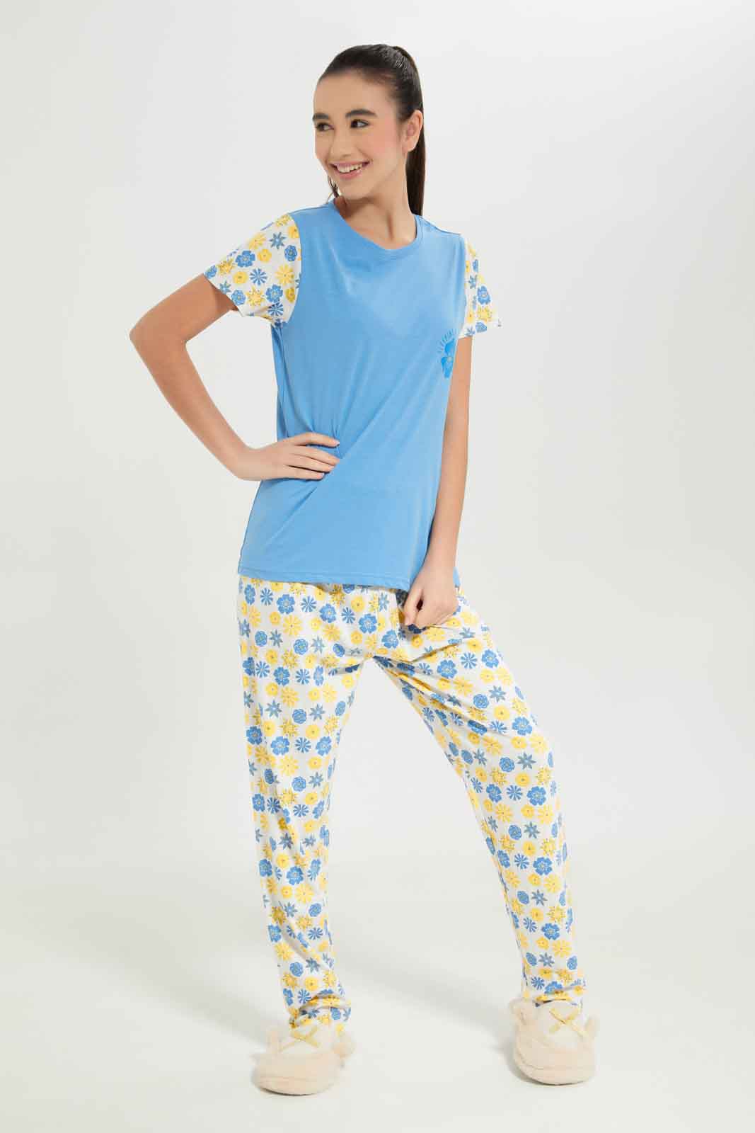 Redtag-Girls-Pajama-Sets--Long-Pants-Category:Pyjama-Sets,-Colour:Assorted,-Deals:New-In,-Dept:Girls,-Filter:Senior-Girls-(8-to-14-Yrs),-GSR-Pyjama-Sets,-New-In-GSR-APL,-Non-Sale,-S23B,-Section:Girls-(0-to-14Yrs)-Senior-Girls-9 to 14 Years