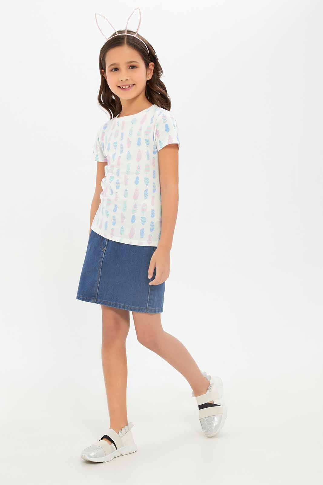 Redtag-Girls-Denim-Skirt---Blue-Category:Skirts,-Colour:Blue,-Deals:New-In,-Dept:Girls,-Filter:Girls-(2-to-8-Yrs),-GIR-Skirts,-New-In-GIR-APL,-Non-Sale,-S23B,-Section:Girls-(0-to-14Yrs)-Girls-2 to 8 Years