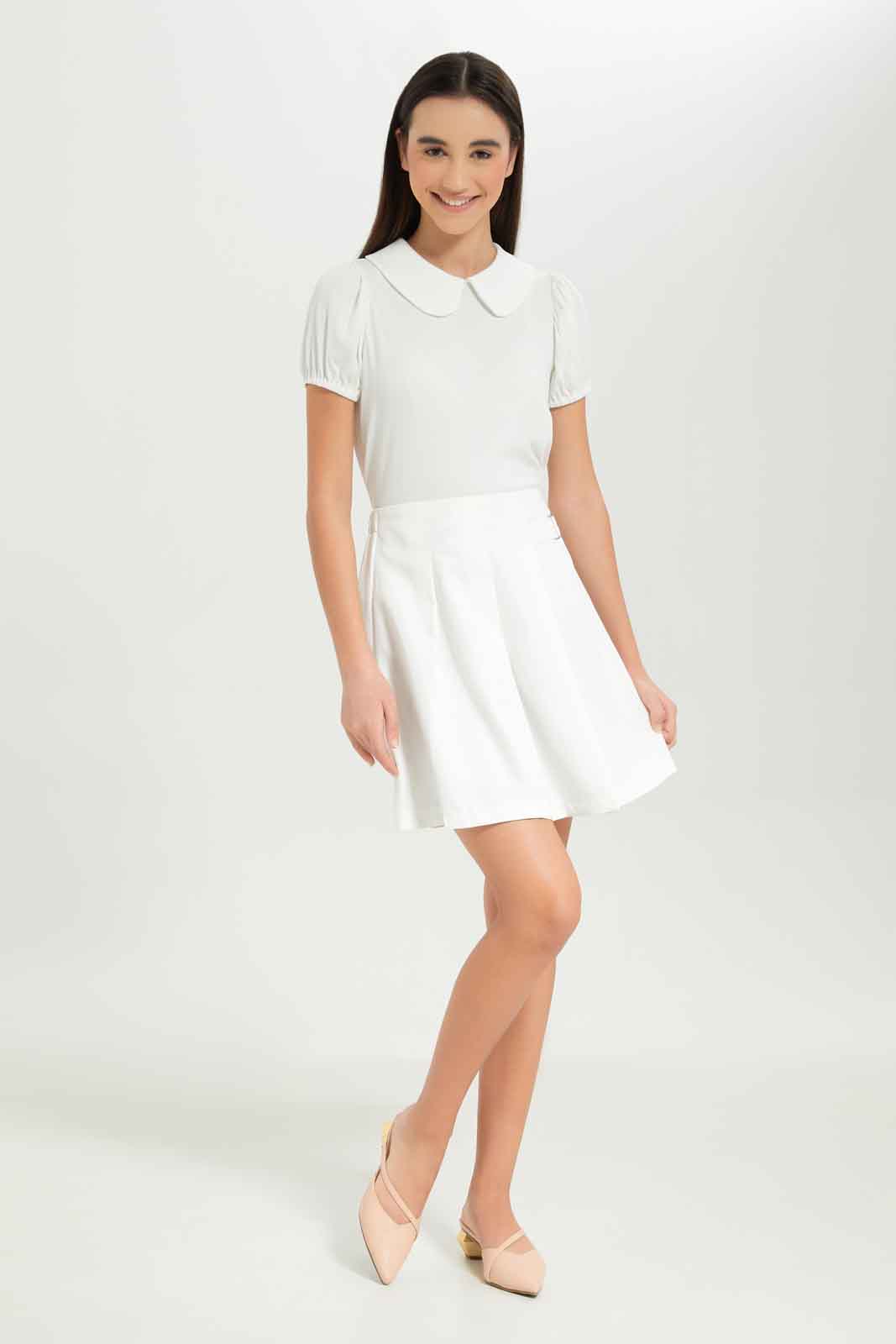 Redtag-Girls-White-Pleated-Skirts-Category:Skirts,-Colour:White,-Deals:New-In,-Dept:Girls,-Filter:Senior-Girls-(8-to-14-Yrs),-GSR-Skirts,-New-In-GSR-APL,-Non-Sale,-S23B,-Section:Girls-(0-to-14Yrs)-Senior-Girls-9 to 14 Years