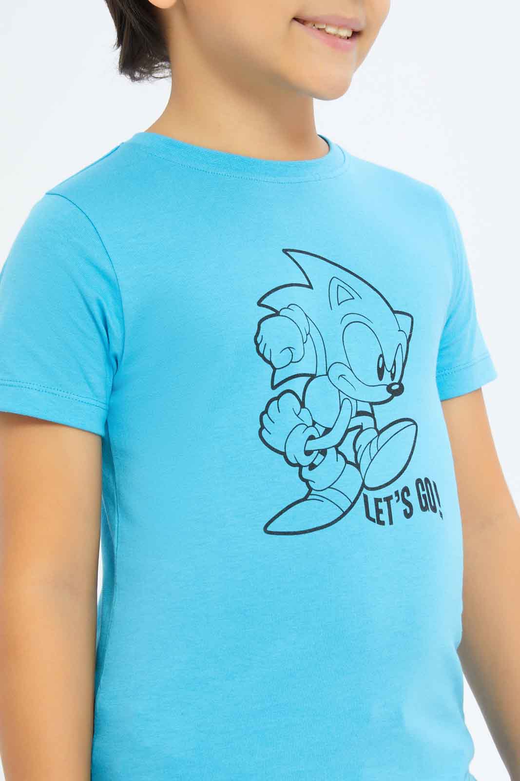 Redtag-Boys-Blue-Sonic-Short-Sleeve-T-Shirt-BOY-T-Shirts,-Category:T-Shirts,-CHA,-Colour:Blue,-Deals:New-In,-Dept:Boys,-Filter:Boys-(2-to-8-Yrs),-New-In-BOY-APL,-Non-Sale,-S23B,-Section:Boys-(0-to-14Yrs)-Boys-2 to 8 Years