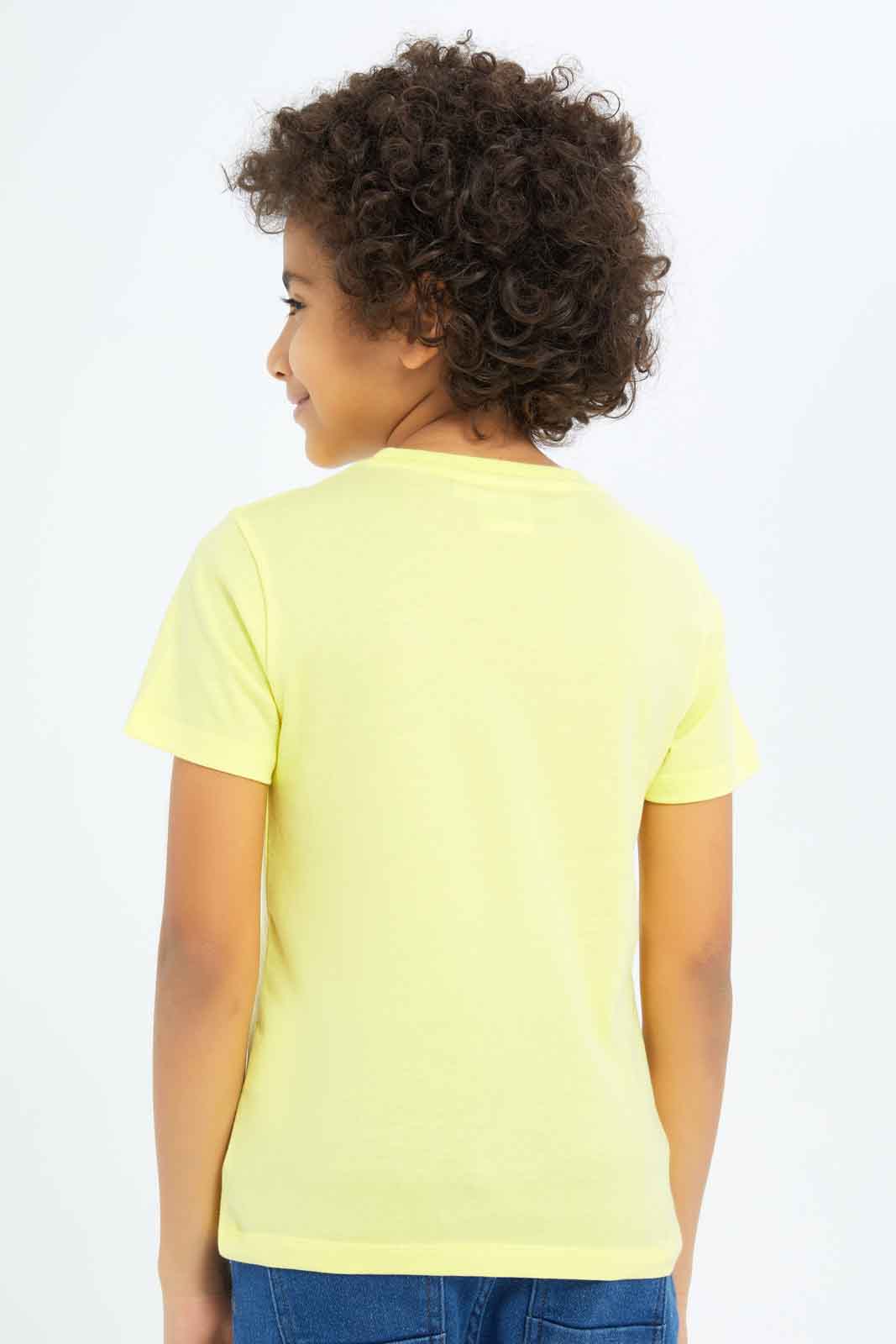 Redtag-Boys-Yellow-Tom-And-Jerry-Short-Sleeve-T-Shirt-BOY-T-Shirts,-Category:T-Shirts,-CHA,-Colour:Yellow,-Deals:New-In,-Dept:Boys,-Filter:Boys-(2-to-8-Yrs),-New-In-BOY-APL,-Non-Sale,-S23B,-Section:Boys-(0-to-14Yrs)-Boys-2 to 8 Years