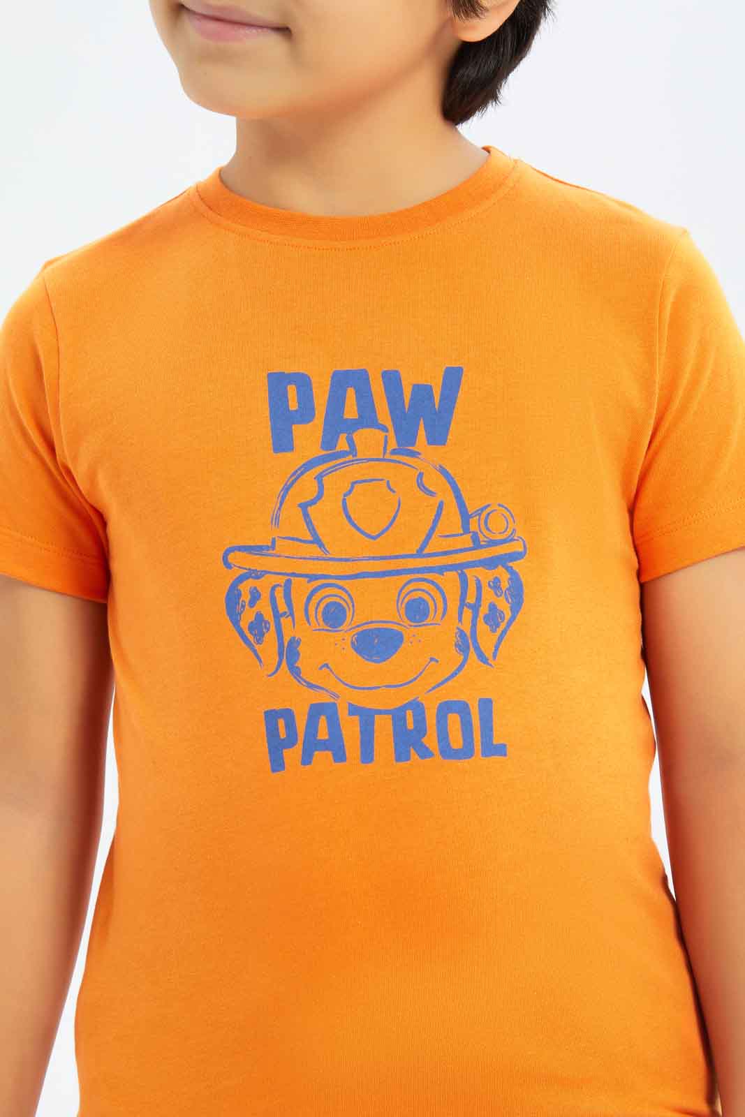 Redtag-Boys-Orange-Paw-Patrol-Short-Sleeve-T-Shirt-BOY-T-Shirts,-Category:T-Shirts,-CHA,-Colour:Orange,-Deals:New-In,-Dept:Boys,-Filter:Boys-(2-to-8-Yrs),-New-In-BOY-APL,-Non-Sale,-S23B,-Section:Boys-(0-to-14Yrs)-Boys-2 to 8 Years